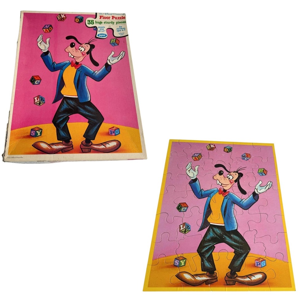 Jaymar Walt Disney Character Juggler Goofy 35 Pcs Floor‎ Puzzle Complete